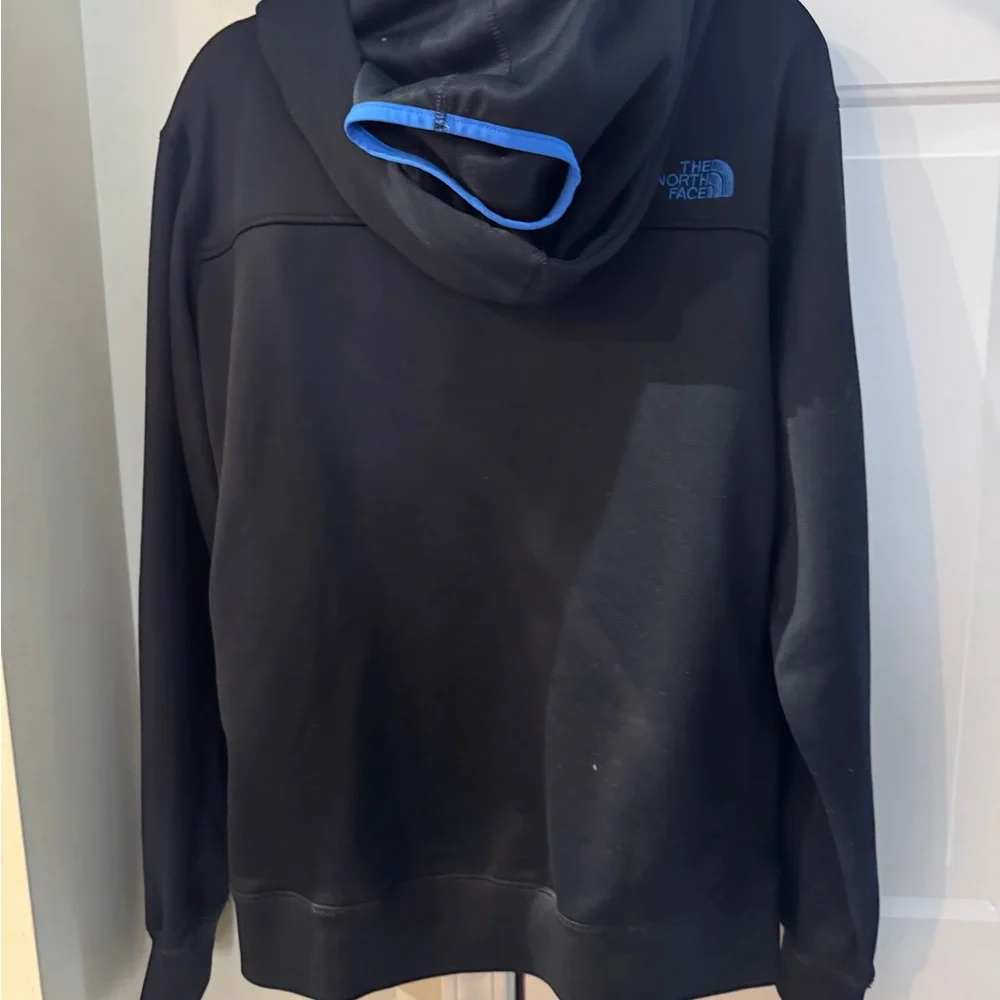 The North‎ Face Black Jacket Gopcore with with hood Blue Trim XL